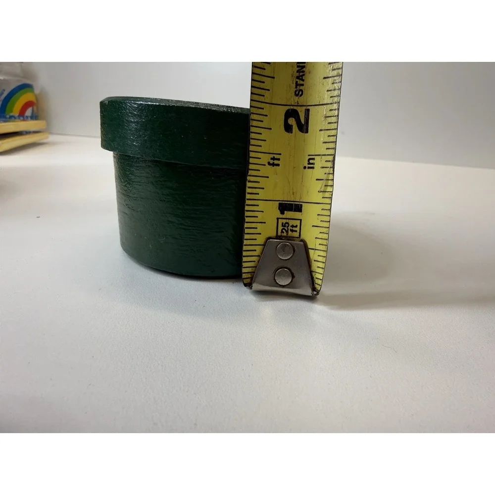Vintage Wood Mini‎ Trinket Box Hand Painted Floral Design Folk Art Cottagecore